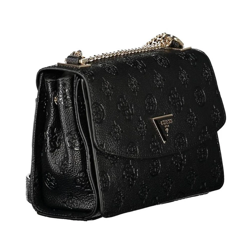 Guess Zwarte Gestructureerde Polyethyleen Handtas Black Dames
