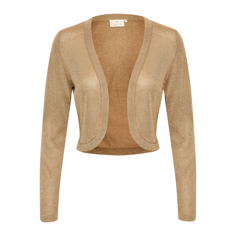 Kaffe Feminin Glitter Bolero Jacka Brown, Dam