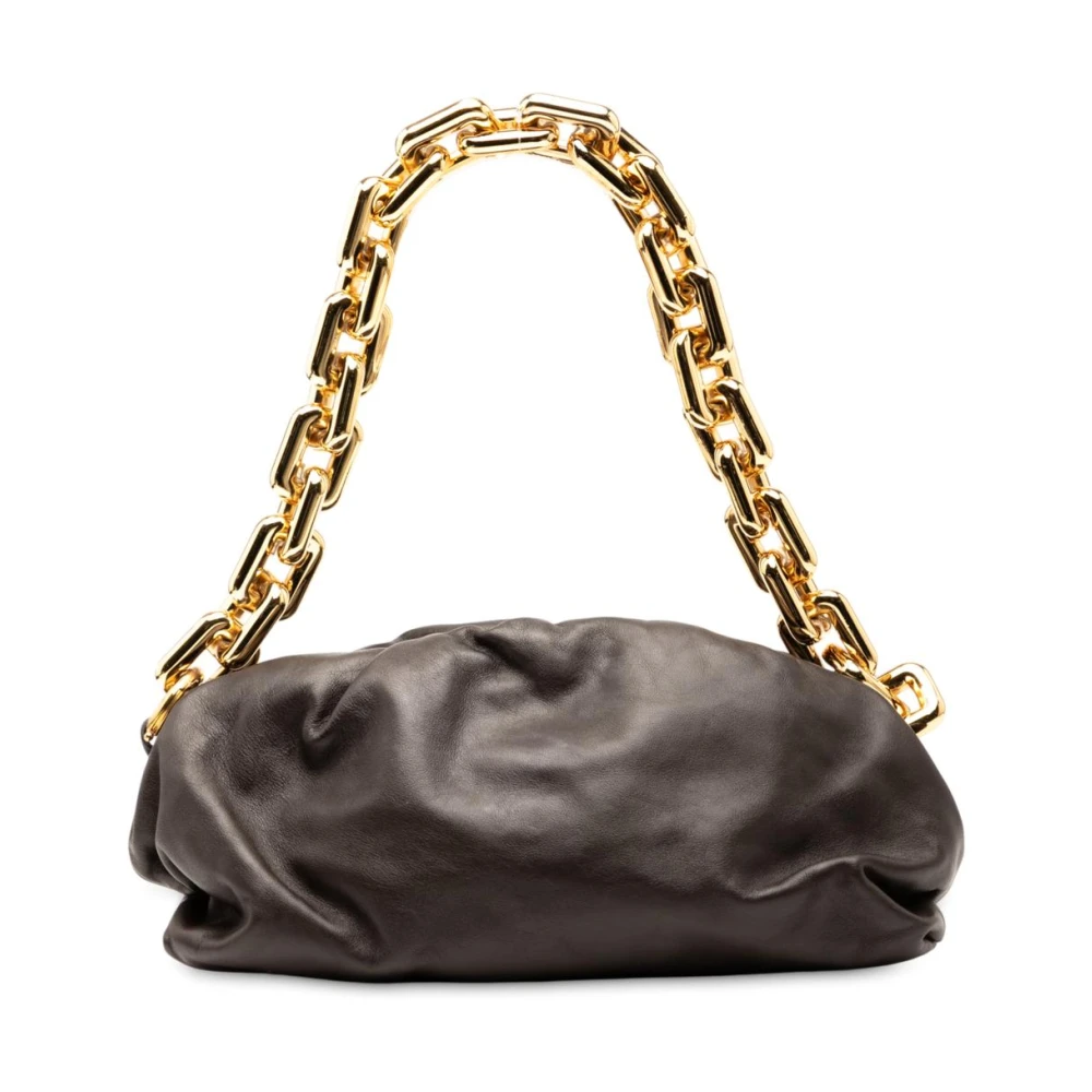 Bottega Veneta Vintage Women's Brown Pre-Owned Chain Handle Leather Pouch