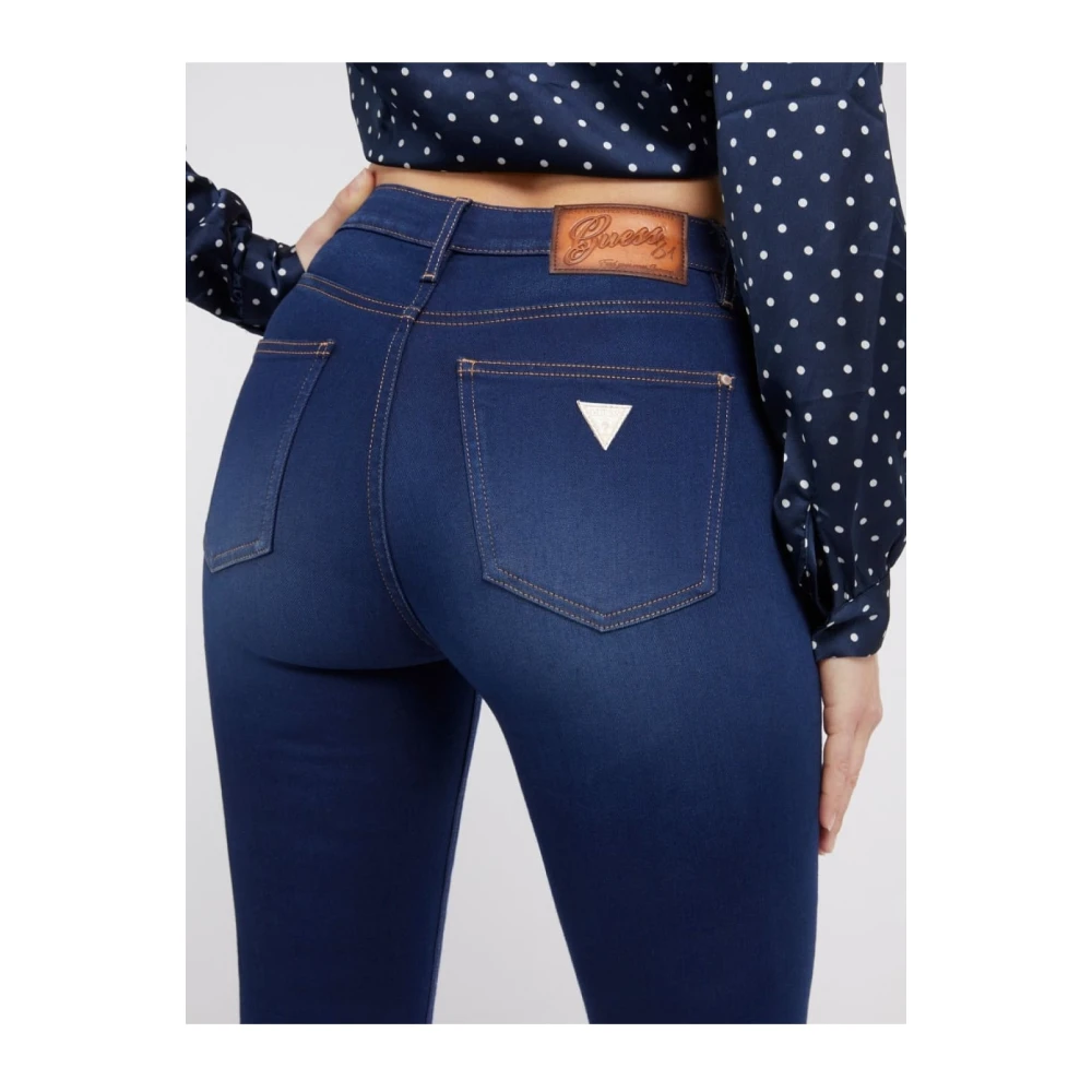 Guess Zijden katoenen Flare jeans Blue Dames