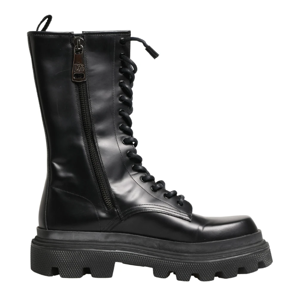 Dolce & Gabbana Men's Black Combat / Trek Boots - Lace-Up Boots - 10 Uk - Shoes