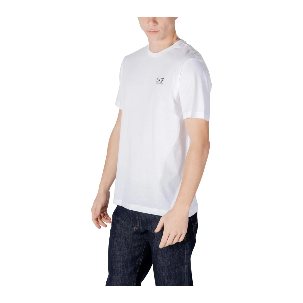 Emporio Armani EA7 Stijlvol bedrukt T-shirt voor de zomer White Heren