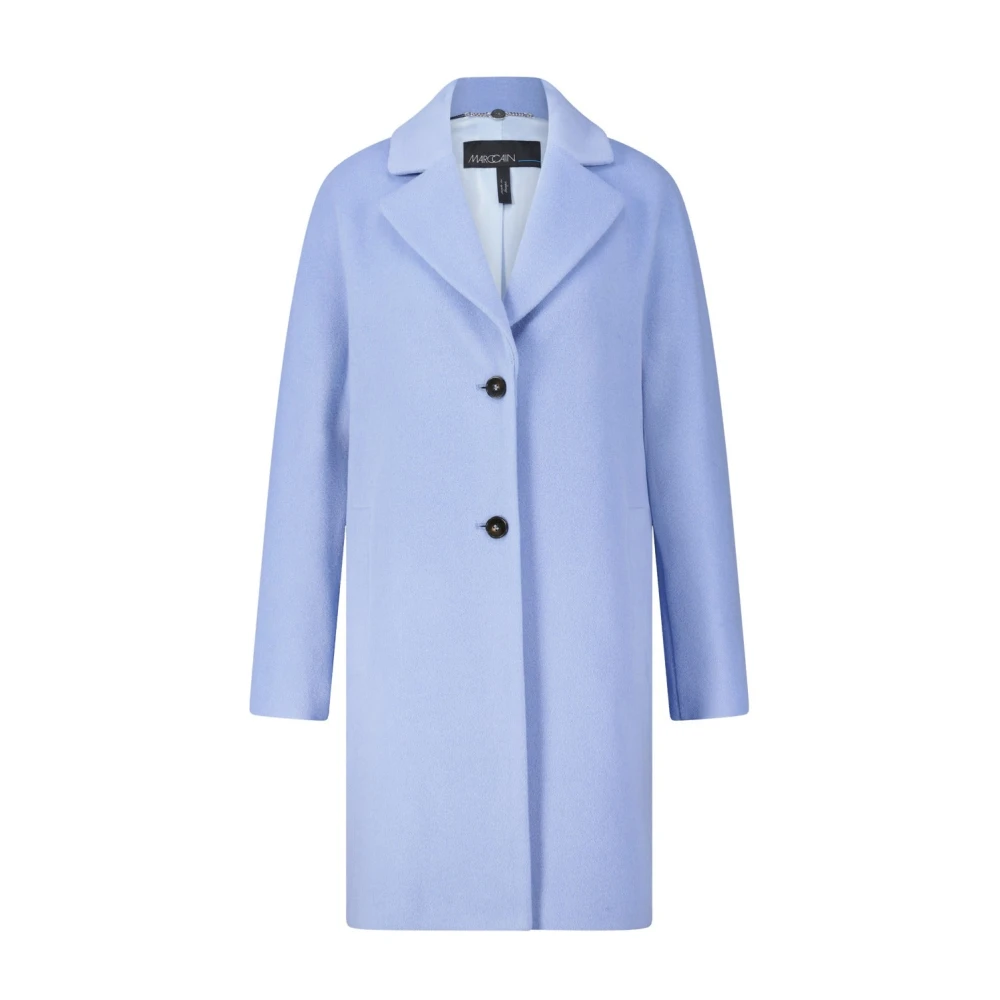 Marc Cain Alpaca Melange Wollen Jas Blue Dames