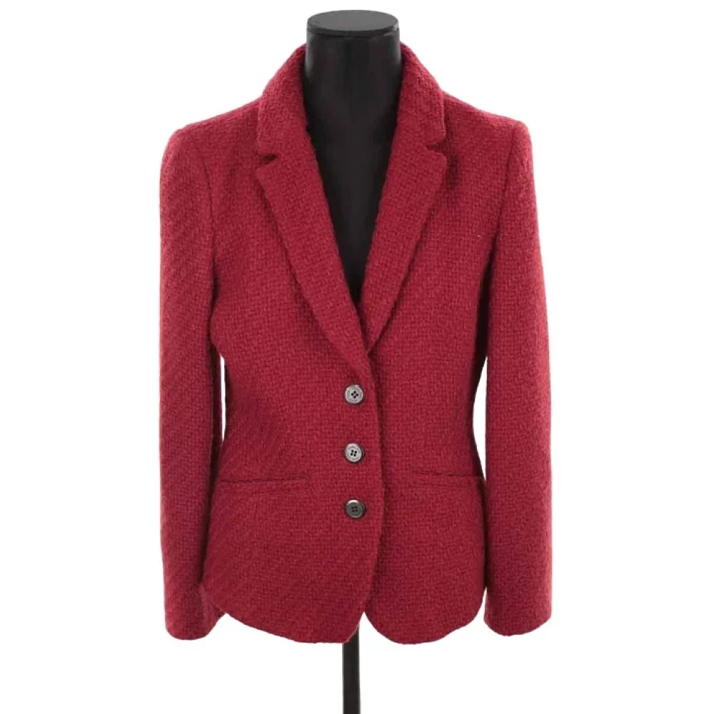 Armani Pre-owned Wool outerwear Red Dames