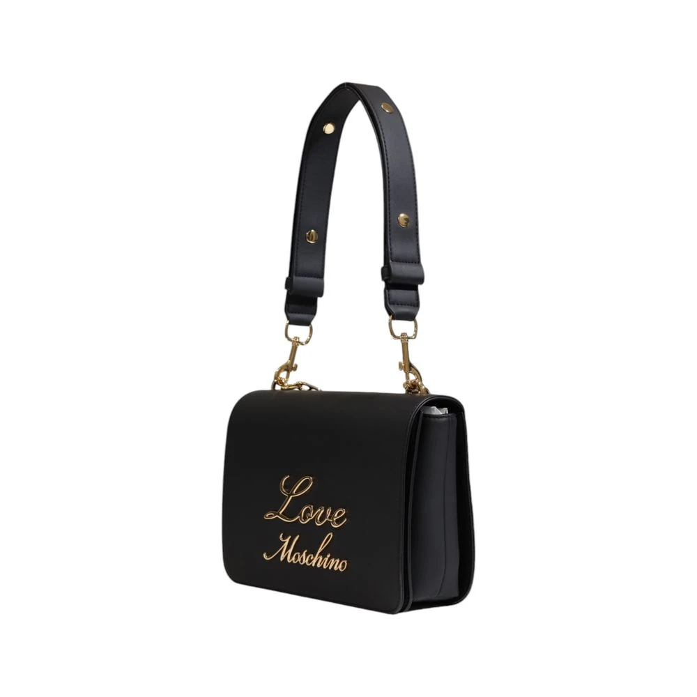 Love Moschino Zwarte Polyethyleen Handtas Herfst Winter Collectie Black Dames