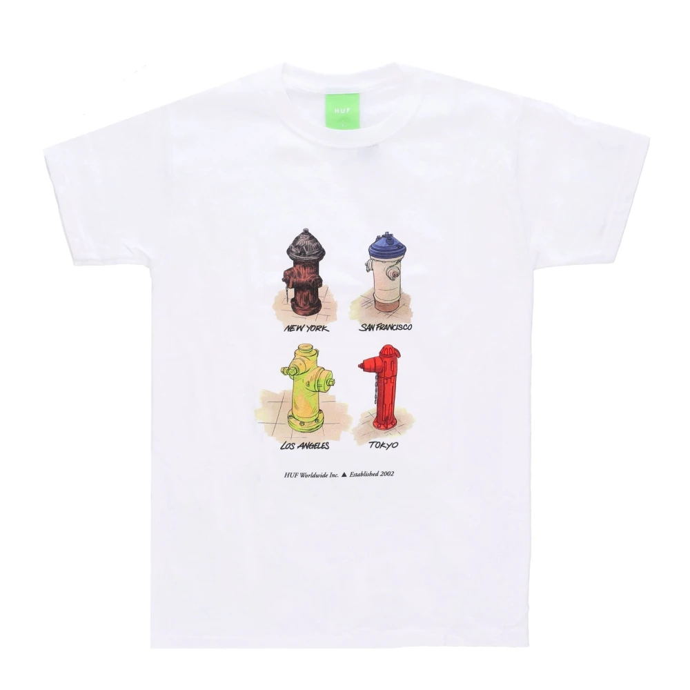 HUF Stad Print Wit Tee Heren T-shirt White Heren