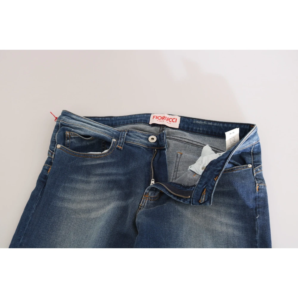 Fiorucci Vintage Blue Slim Mid-Waist Jeans Blue Dames