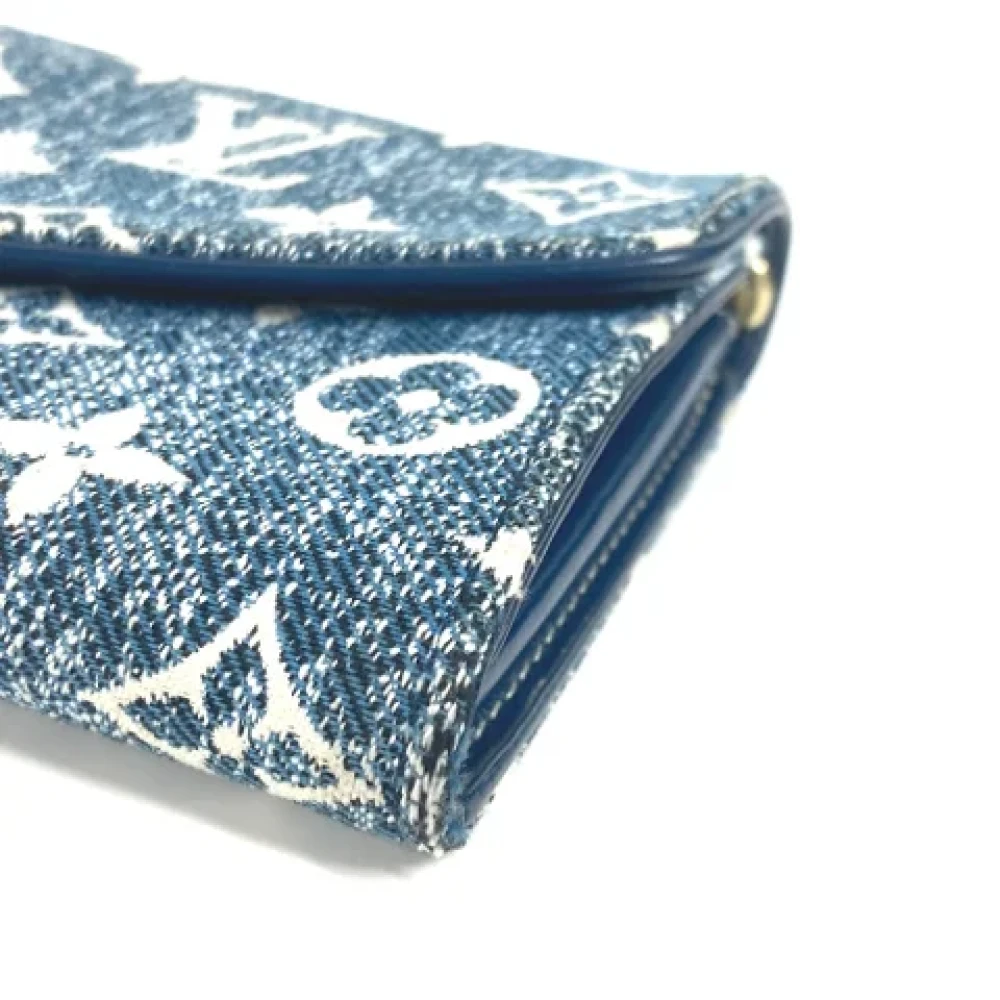 Louis Vuitton Vintage Pre-owned Denim wallets Blue Dames