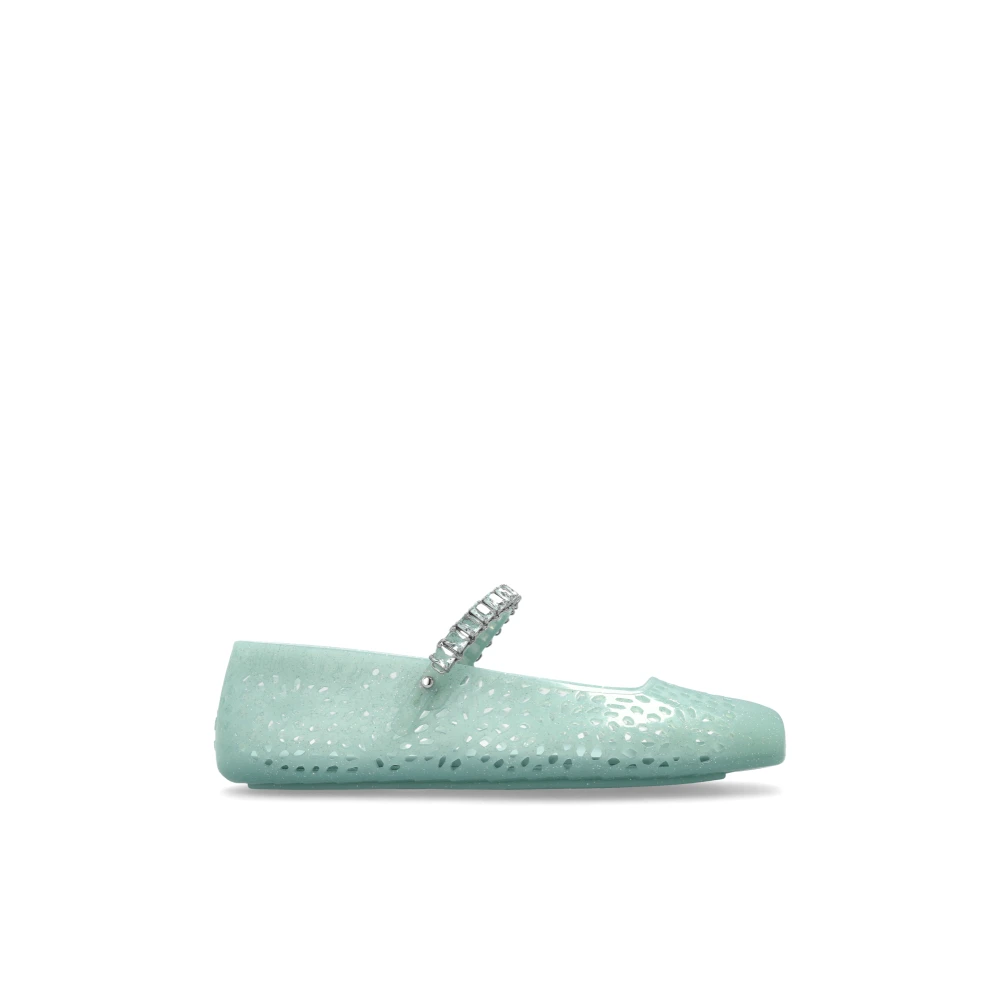 Jimmy Choo Green Ballet Flats The Jelly - Female - Ballerina Shoes - 4 Uk - Shoes