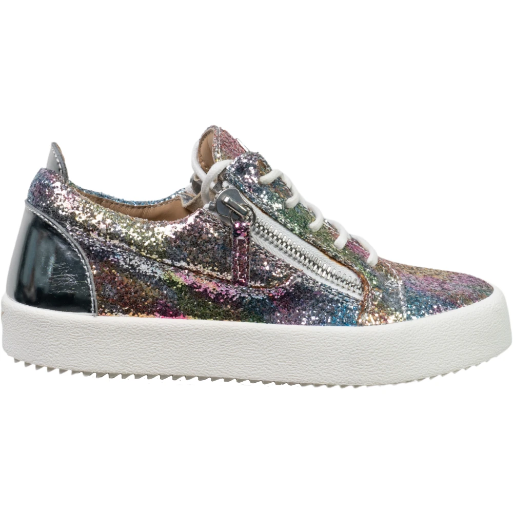 Giuseppe Zanotti Glitter Fabric Sneakers med Side Zips Multicolor, Dam
