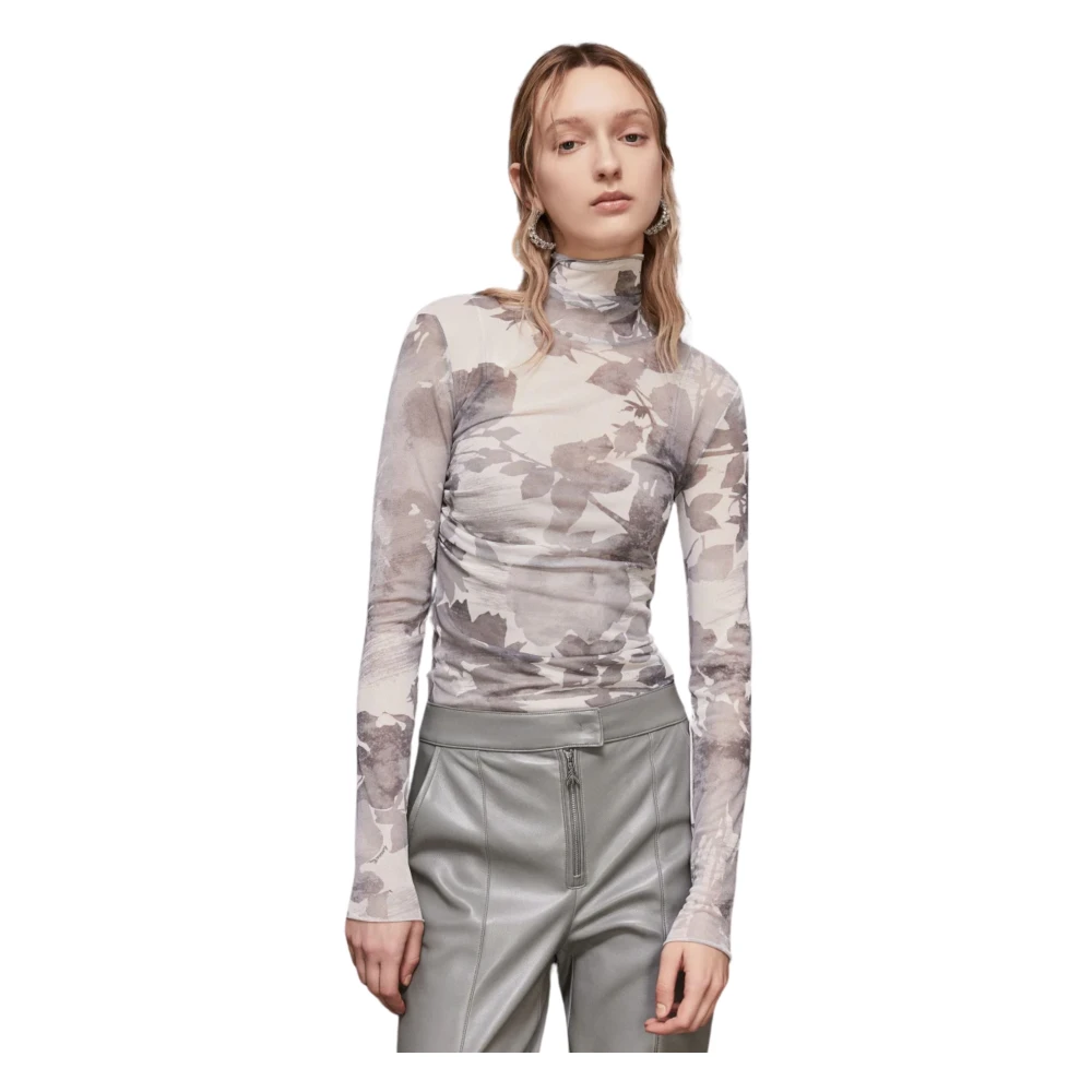 PATRIZIA PEPE Bloemenprint Tule Trui Gray Dames