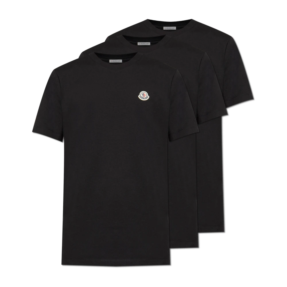 Moncler - Tops > T-Shirts - Black - Moncler - Modalova