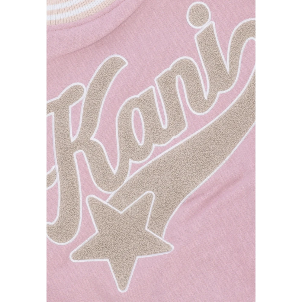 Karl Kani Retro Patch Star Logo College Jacket Pink Dames
