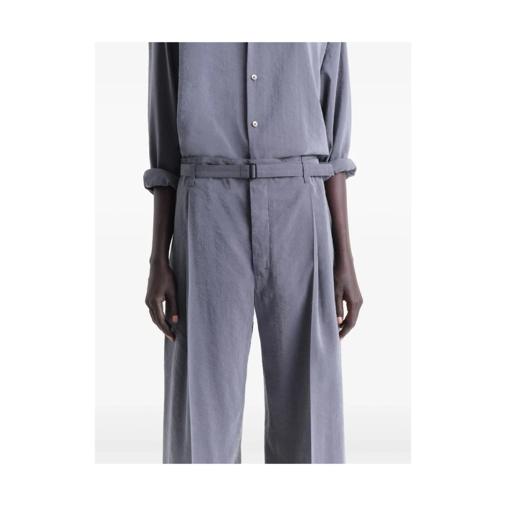 Lemaire Grijze elastische taille riem broek Gray Dames