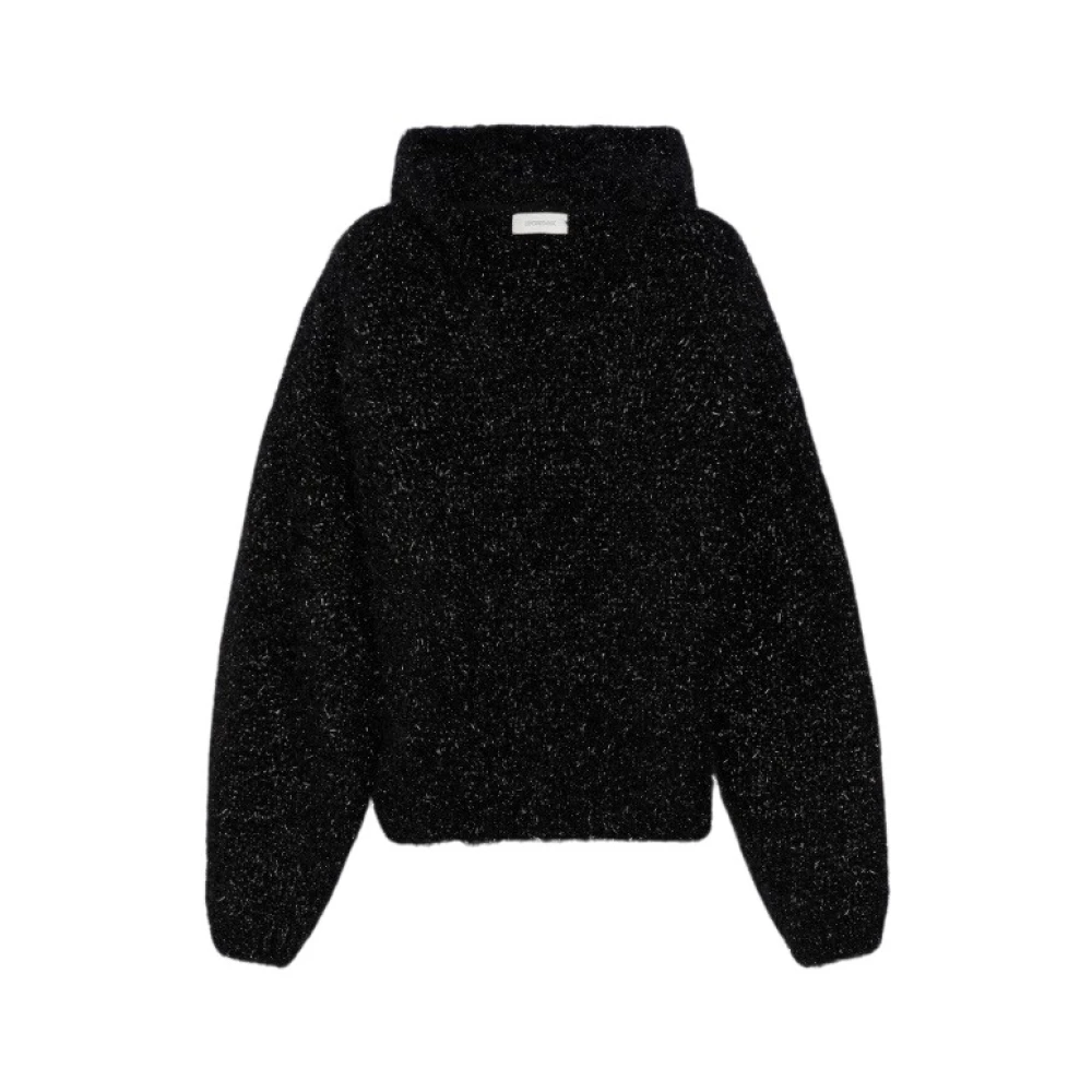 SPORTMAX Lurex Oversized Hoodie Black Dames