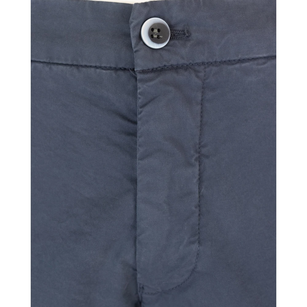 Mason's Blauwe Chino Broek Regular Fit Rits Knoopsluiting Blue Heren