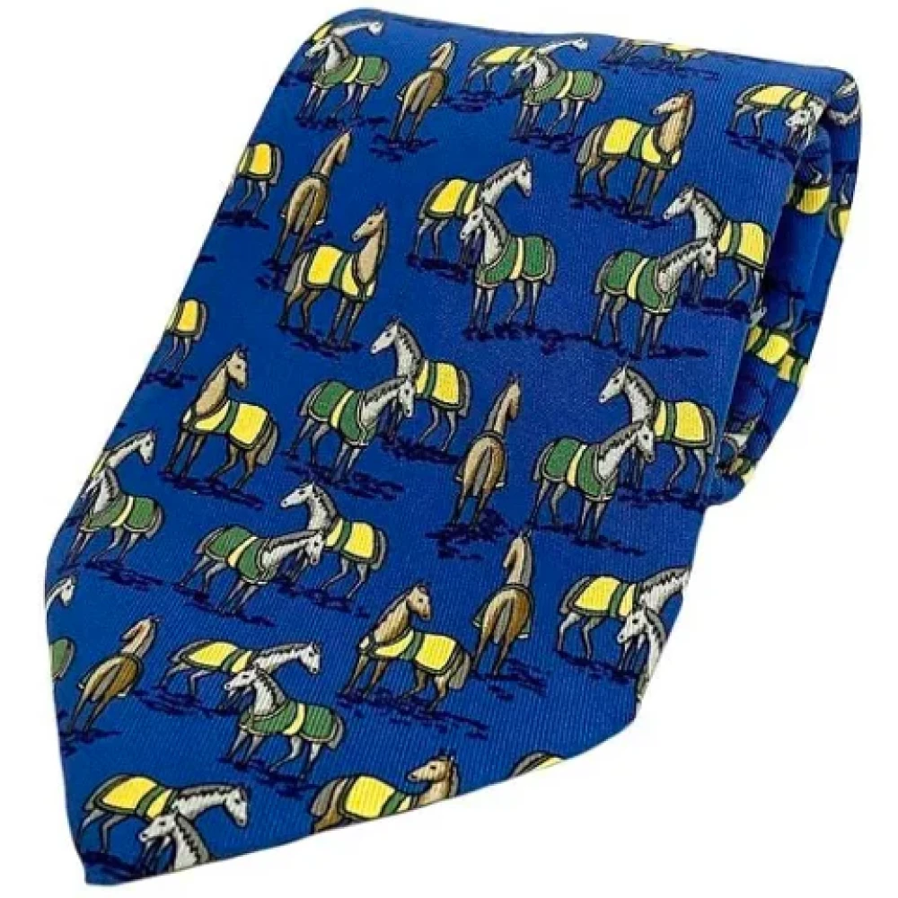 Hermès Vintage Pre-owned Silk home-office Blue Heren