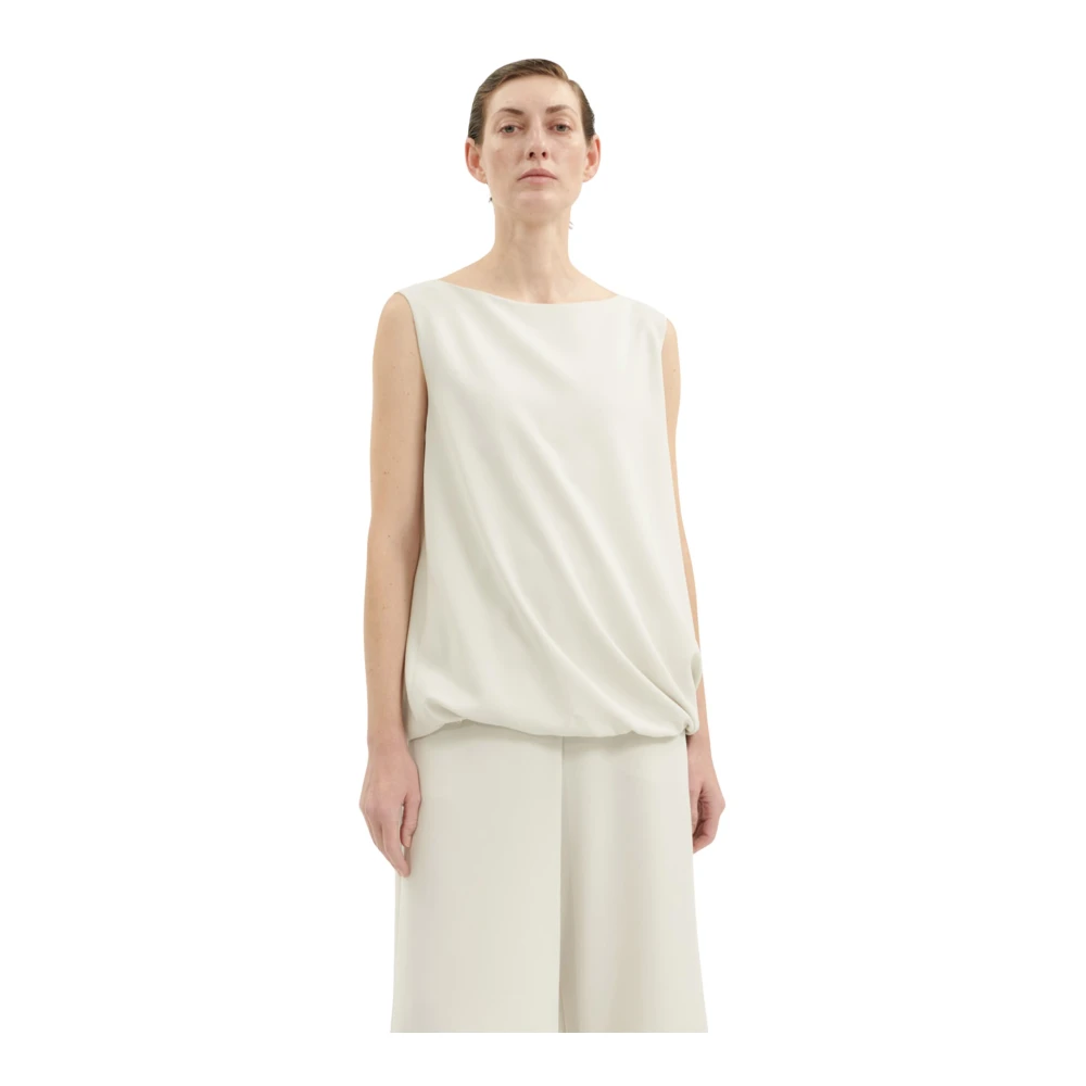 Annette Görtz Elegante Cream Top met Minimalistisch Design Beige Dames