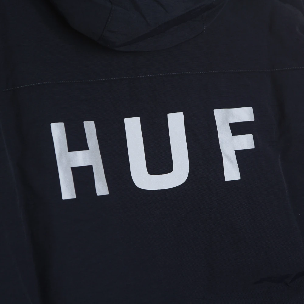 HUF Navy Windbreaker met hoge kraag Blue Heren