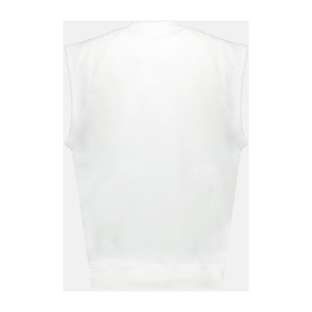 Prada Driehoekig Logo Mouwloos Oversized T-shirt White Dames