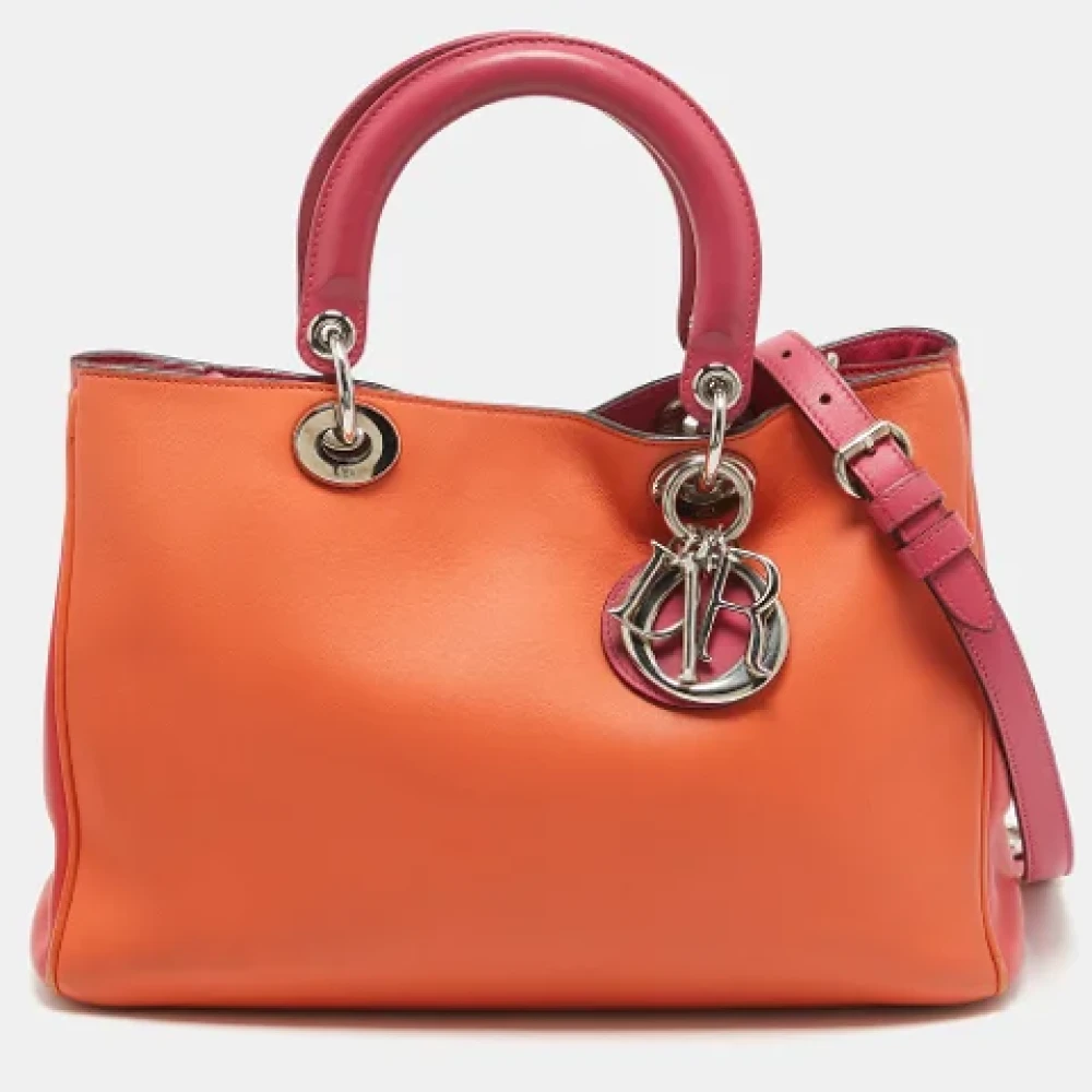 Dior Vintage Pre-owned Leather totes Orange Dames