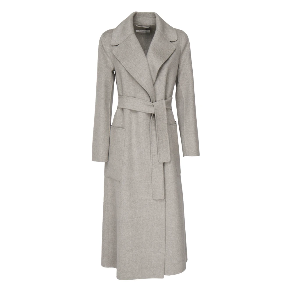 Max Mara Grijze wollen jas met riem Gray Dames