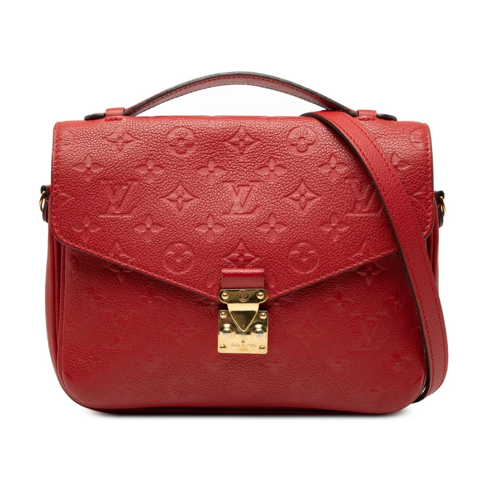 Louis Vuitton Vintage Women's Red Pre-Owned Embossed Leather Shoulder Bag