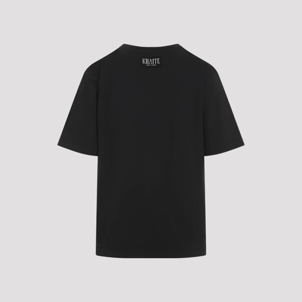 Khaite Zwarte Katoenen T-shirt Dames Casual Stijl Black Dames