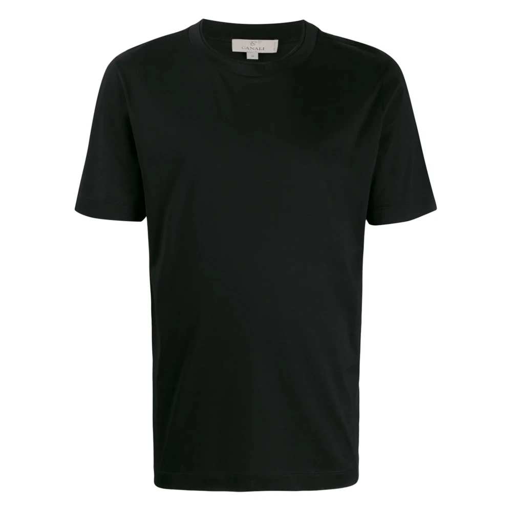 Canali Italiaans katoenen T-shirt Ontwerperscode Mj00002T0356 Black Heren