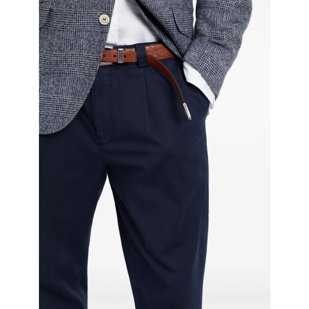 BRUNELLO CUCINELLI Blauwe Broek Stijlvol Blue Heren