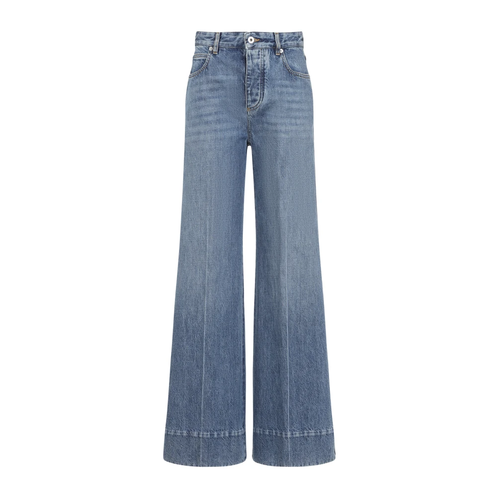 Bottega Veneta Blauwe Palazzo Denim Jeans Blue Dames