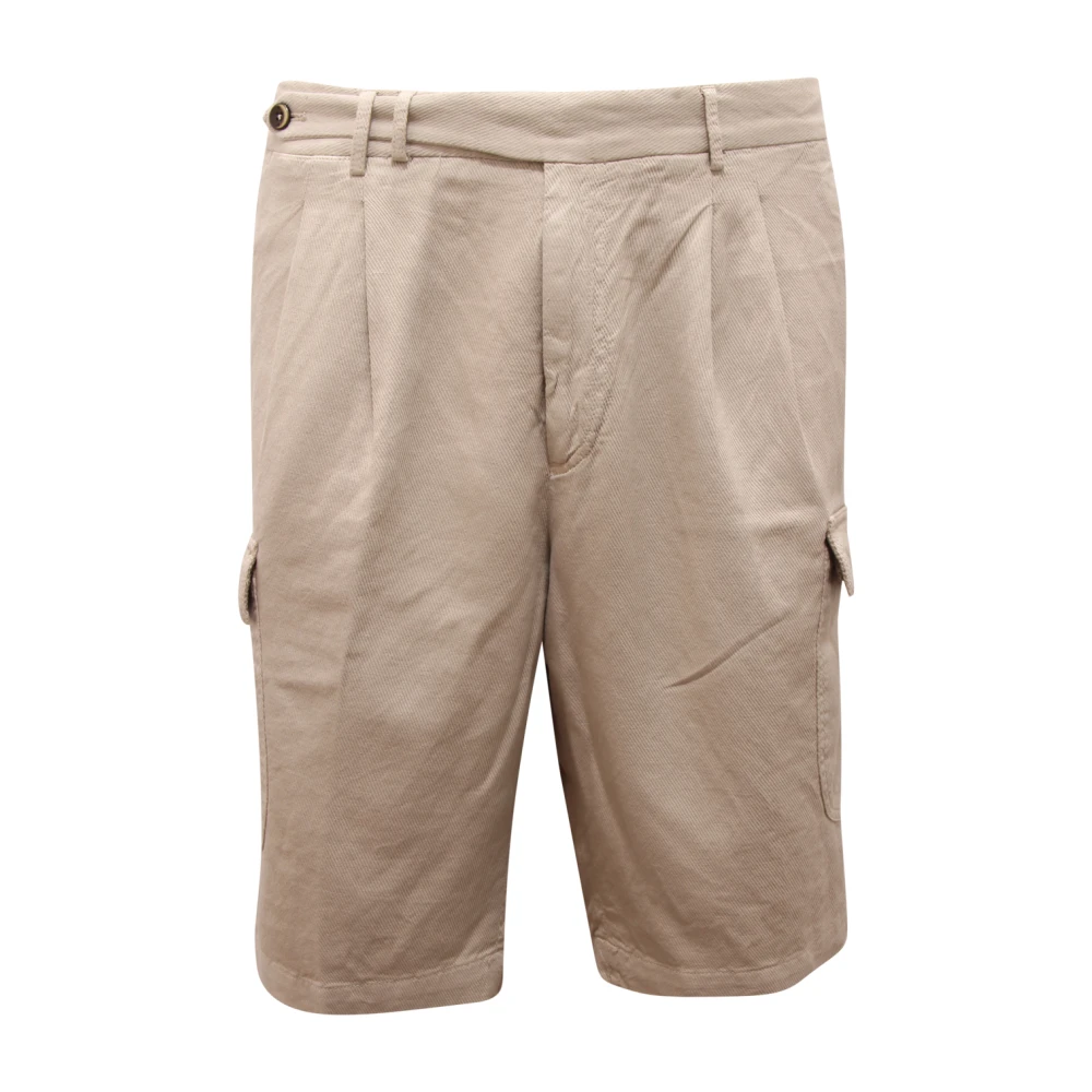 Pt01 Men's Beige Casual Shorts, Xl, O6380 Bermuda Stretch Cotton Shorts