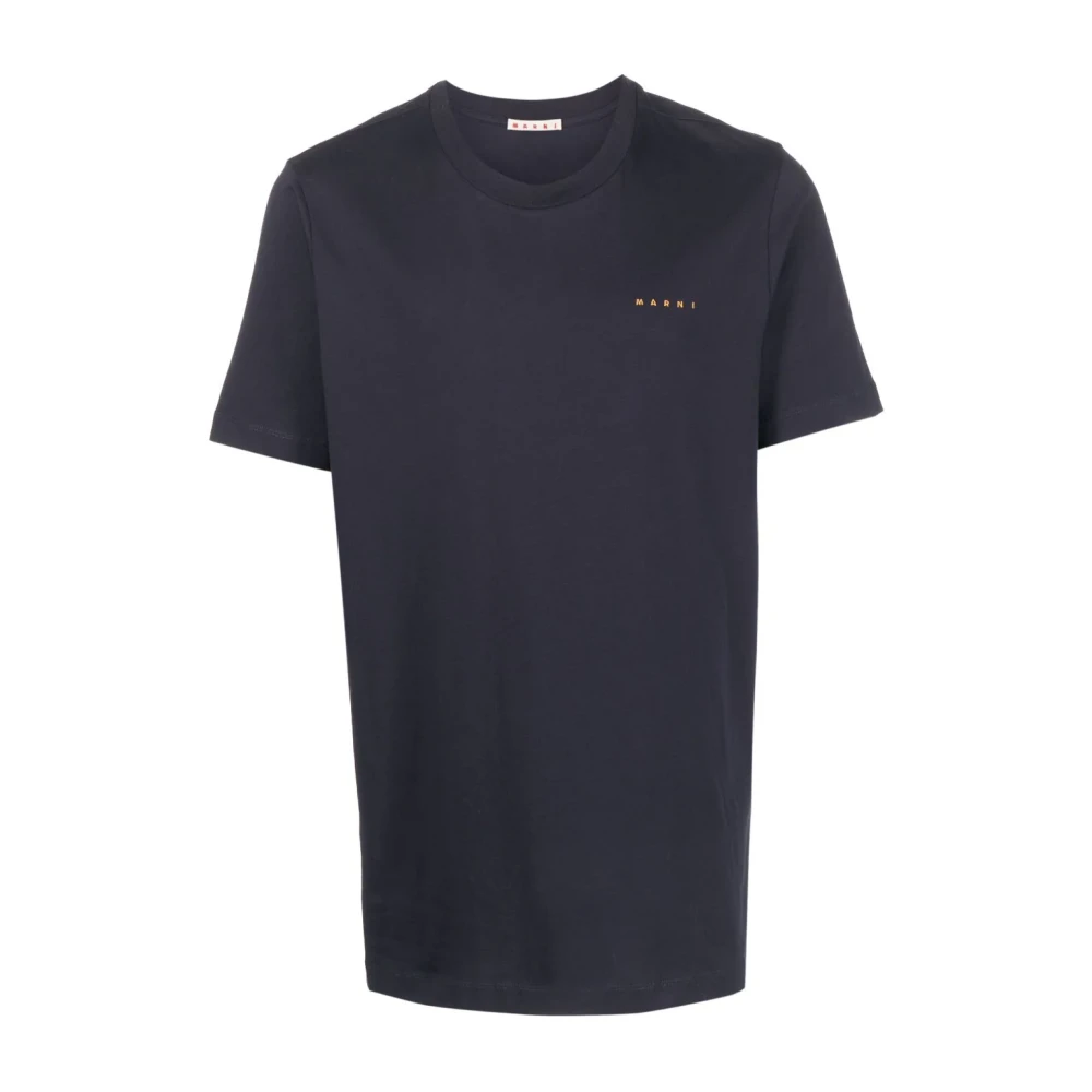 Marni Men's Blue Logo Embroidery T-Shirt - T-Shirts - M - Tops