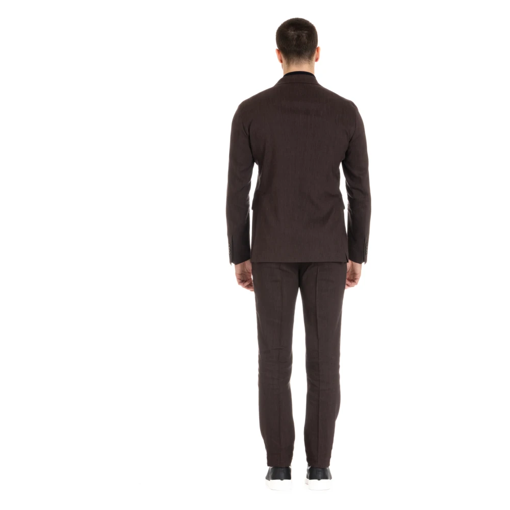 Tagliatore Bruine Jurk met Revers Kraag Brown Heren
