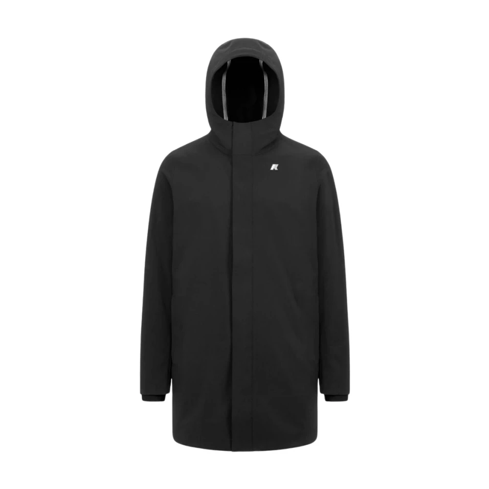 K-Way Men's Black Parkas, S, Marlyn Bonded Jacket