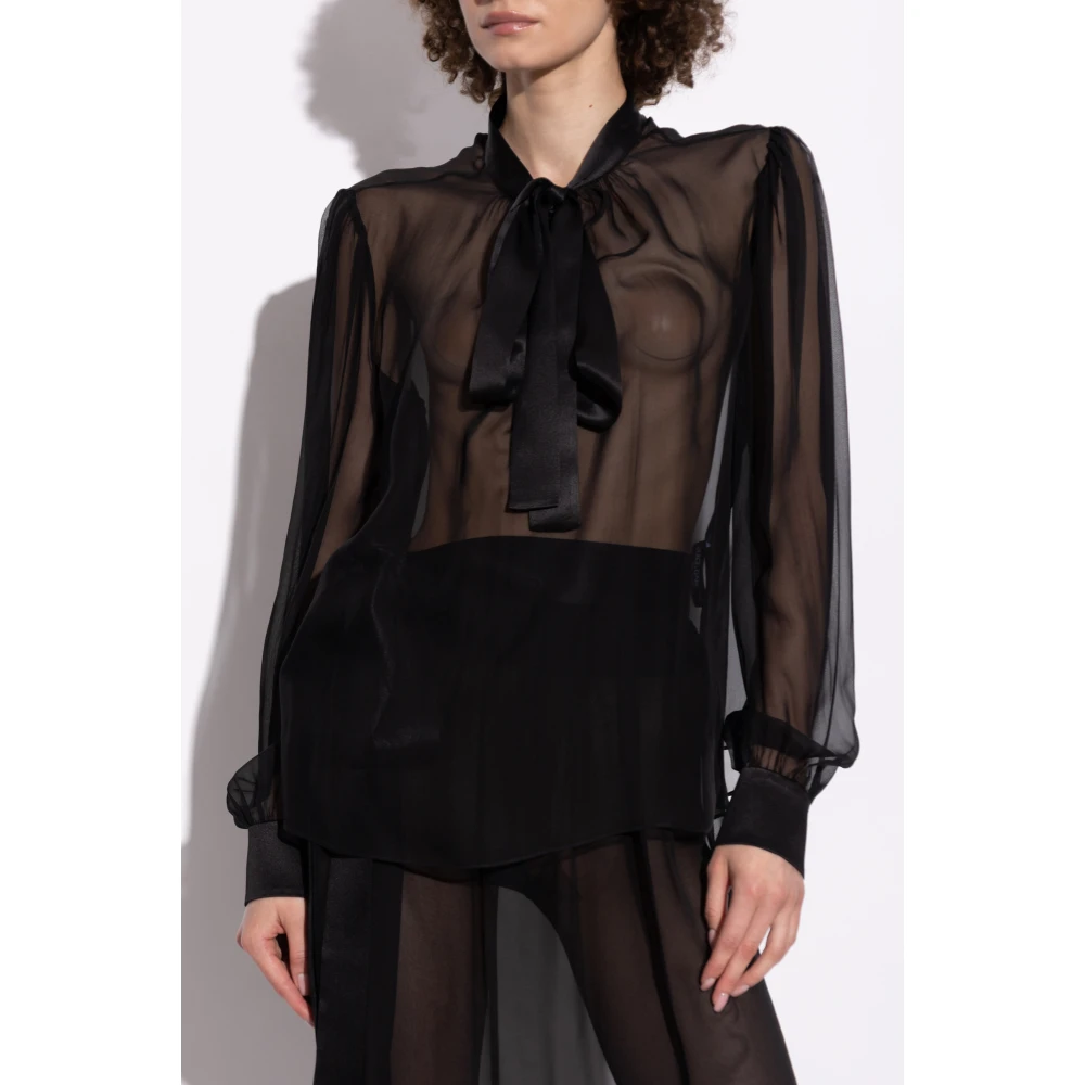 Dolce & Gabbana Transparante shirt Black Dames