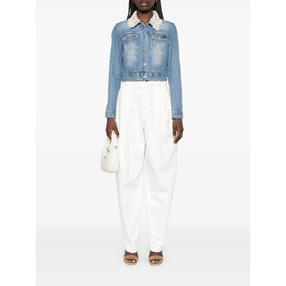 Ermanno Scervino Blauwe Denim Jack met Strass Applicaties Blue Dames