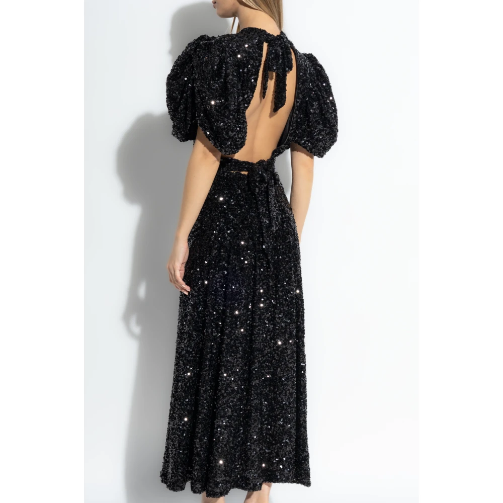 Rotate Birger Christensen Jurk met glinsterende pailletten Black Dames