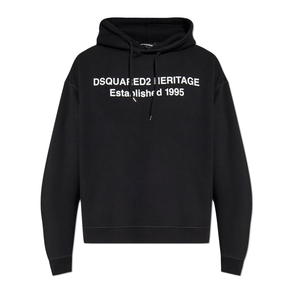 Dsquared2 Men's Black Hoodies, Xl, Sweatshirt With Print