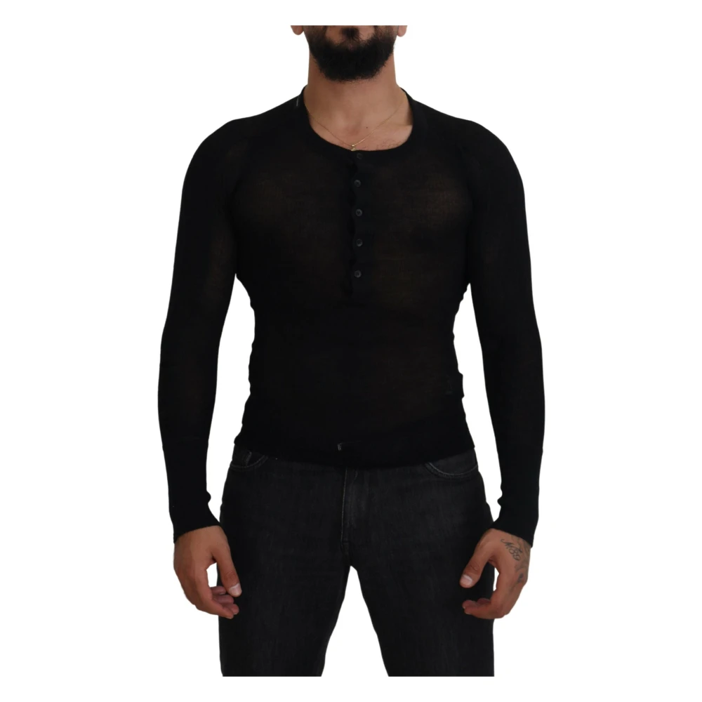 Dolce & Gabbana Men's Black Luxury Cashmere Jumper - Cashmere Knitwear - Xs - Knitwear