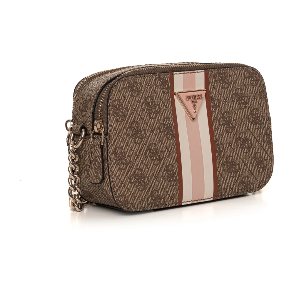 Guess Kleine Noelle Schoudertas met Logo Beige Dames