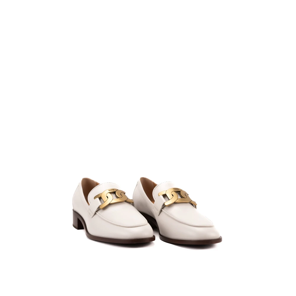 TOD'S Dames leren platte schoenen White Dames