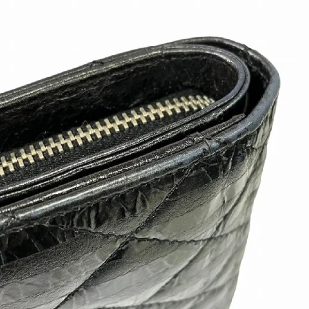 Chanel Vintage Pre-owned Leather wallets Black Dames