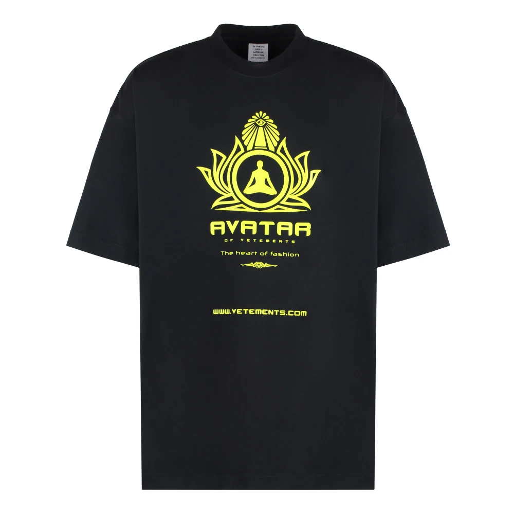 Vetements Katoenen T-shirt met Contrasterende Print Black Heren