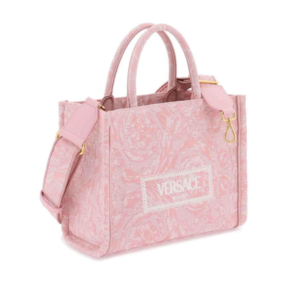 Versace Athena Barocco Jacquard Tote Tas Pink Dames
