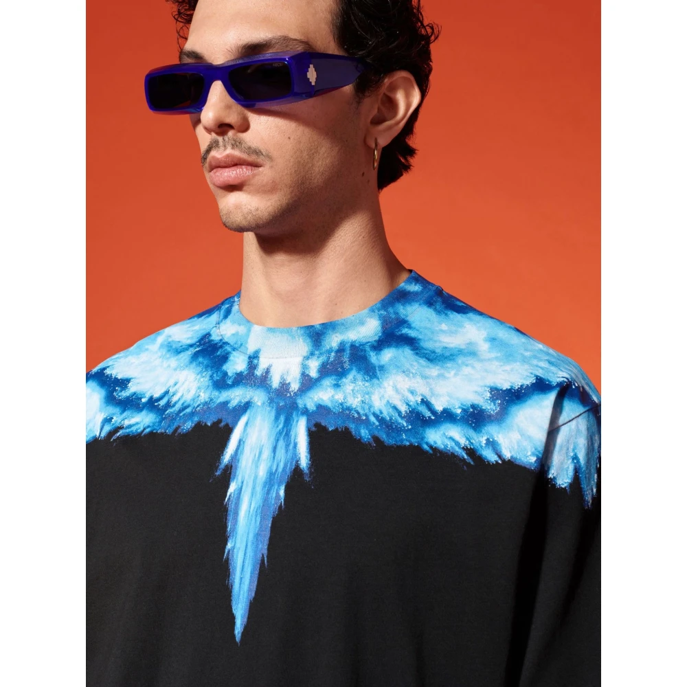 Marcelo Burlon Colordust Wings Oversized T-shirt Black Heren