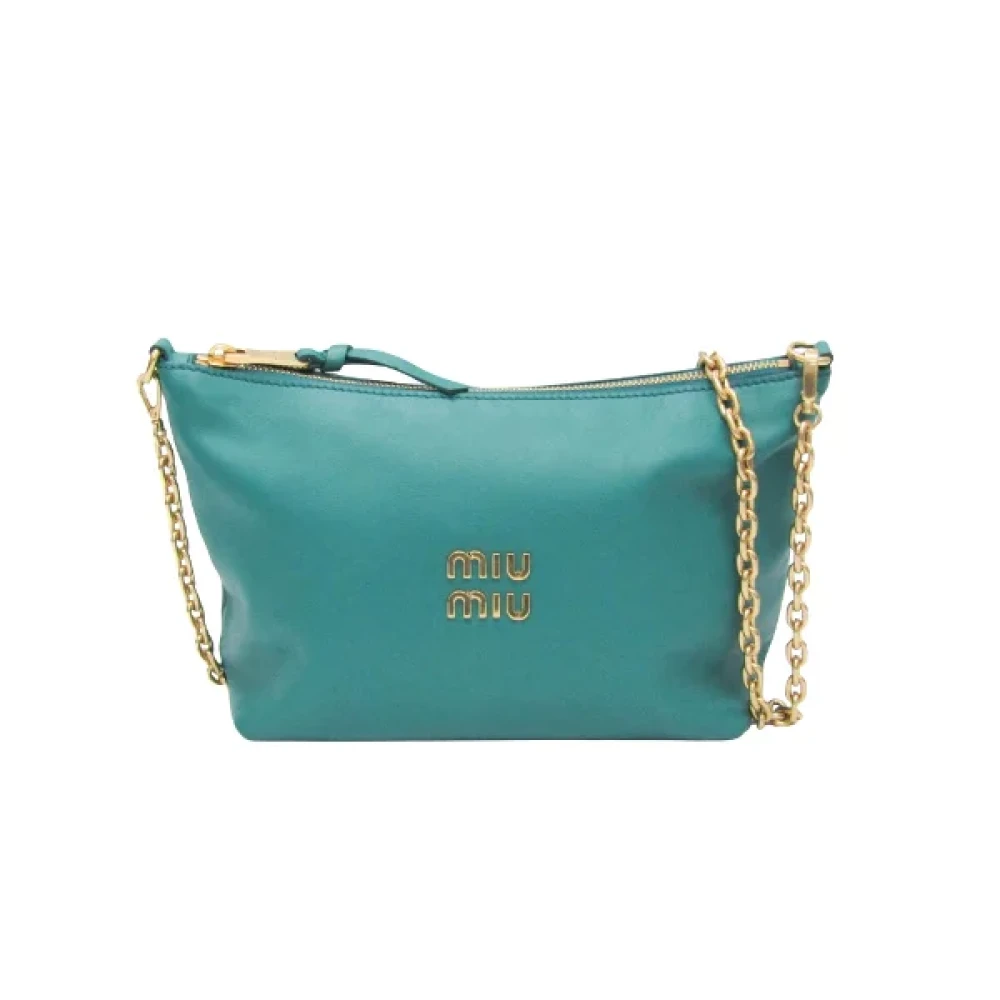 Miu Pre-owned Leather shoulder-bags Green Dames