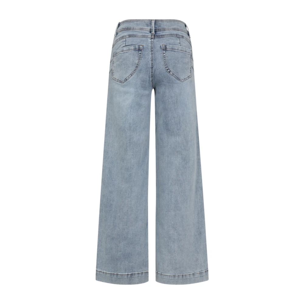 Freequent Denim High Waist Wide Leg Jeans Blue Dames