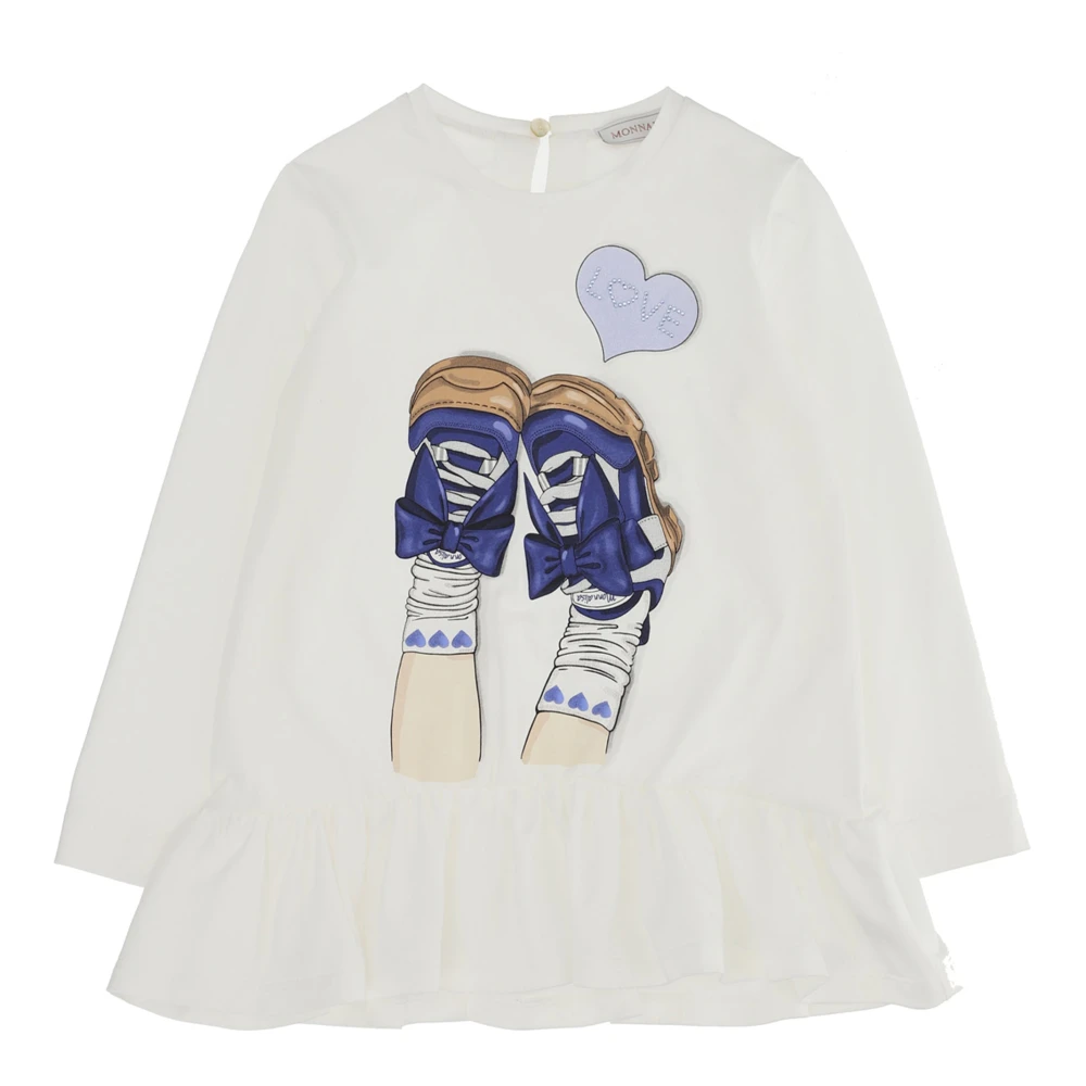 Monnalisa Girls Beige Dresses, 2 Y, Maxi T-Shirt