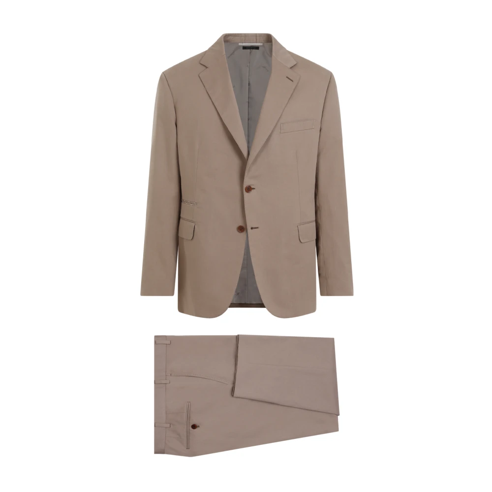 Brioni Beige Katoenen Pak Beige Heren